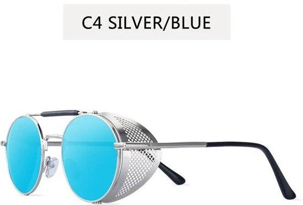 CICI Global Glasses Sonnenbrille, Rund, Metall, Vollrand, Unisex, Blue - Bild 1