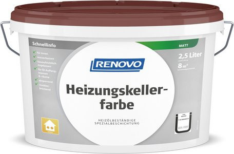 RENOVO Heizungskellerfarbe braun matt wasserbasiert Dispersion - Bild 1