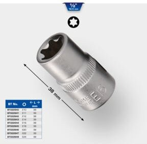Brilliant Tools TX-E-Stecknuss E10 in 1/2 Zoll, Silber - Bild 1