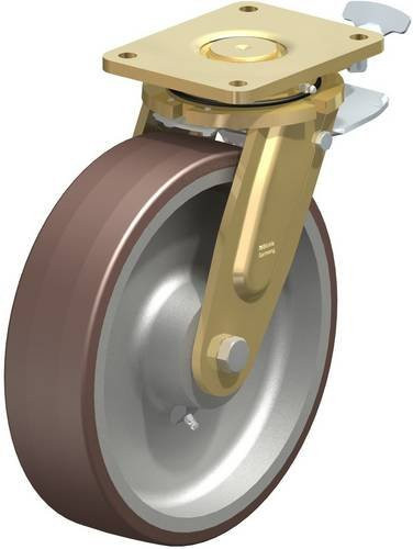 Blickle Lenkrolle LS-GB 302K-ST-RI4 mit Feststeller, Rad-Durchmesser: 30 cm, Tragfähigkeit: 2400 kg, Farbe: Silber/Mehrfarbig - Bild 1