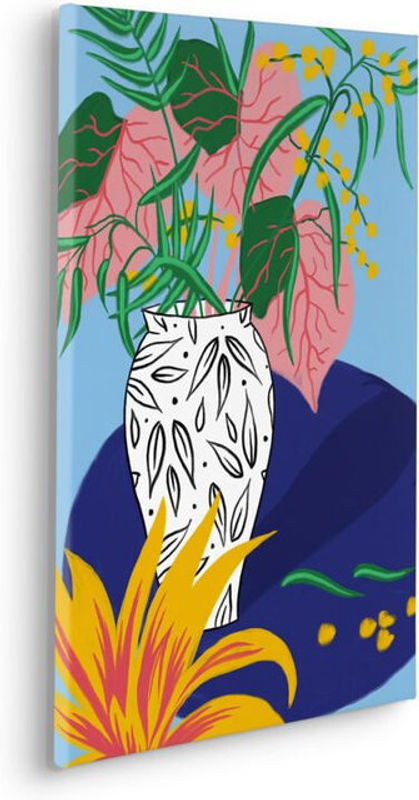 Komar Canvasbild Funky Vase - Modernes Wandbild in Gelb und Mehrfarbig - Breite: 60 cm, Höhe: 60 cm - Bild 1