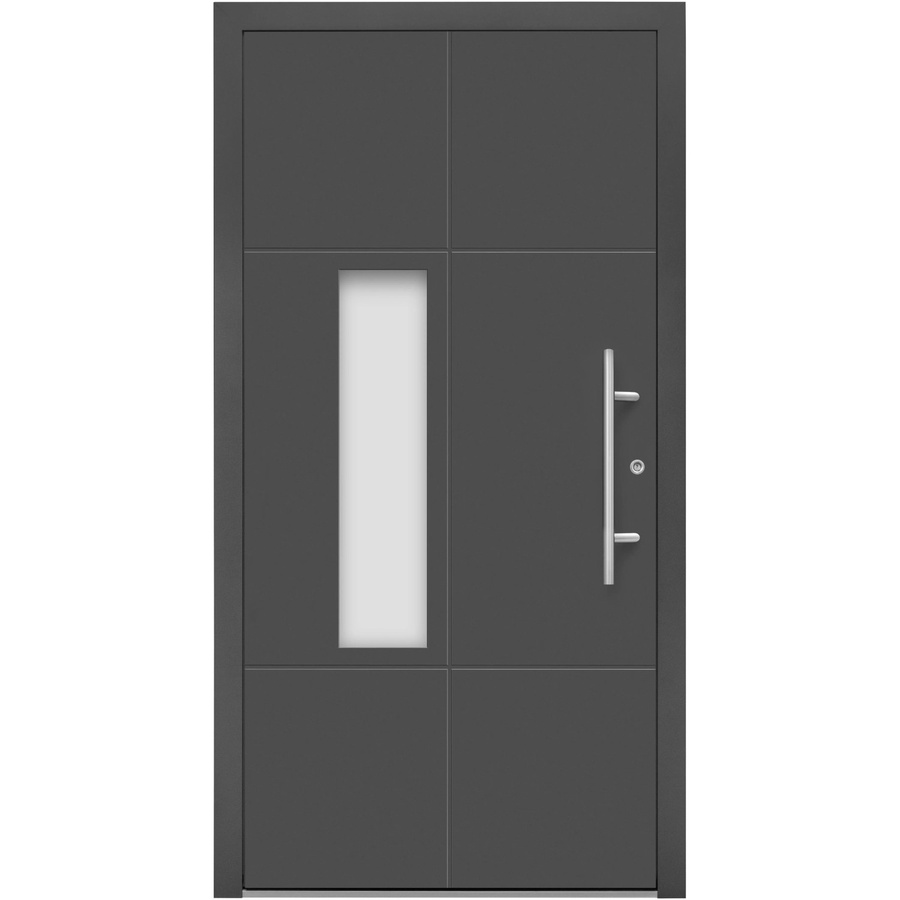 Aluminium-Haustür Splendoor Moderno M490/P mit Glaseinsatz in Anthrazit Metallic, B/H: 110 x 210 cm, Anschlag Rechts - Bild 2