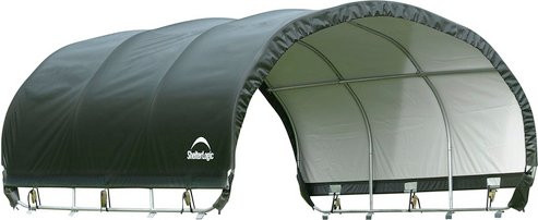 SHELTERLOGIC Überdachung mit Plane und Stahlrahmen in Grün, Breite: 370 cm - Bild 1