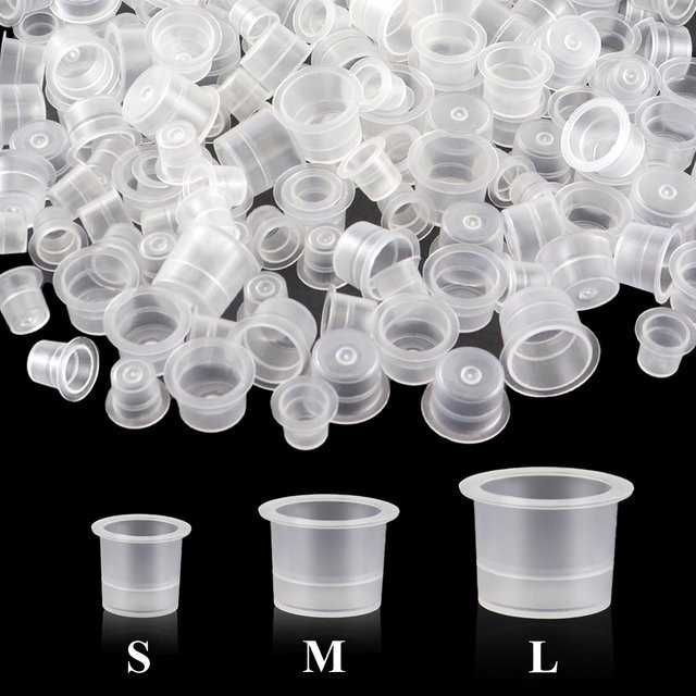 PEPAX Tattoo Ink Cups, 1001 Stück, Kunststoff, Klar, 8/11/15mm - Bild 1