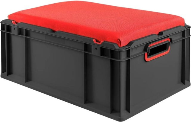 PROREGAL Eurobox Nextgen Seat Box Sitzbox Rot Schwarz 44 Liter H x B x T: 26,5 x 40 x 60 cm - Bild 1