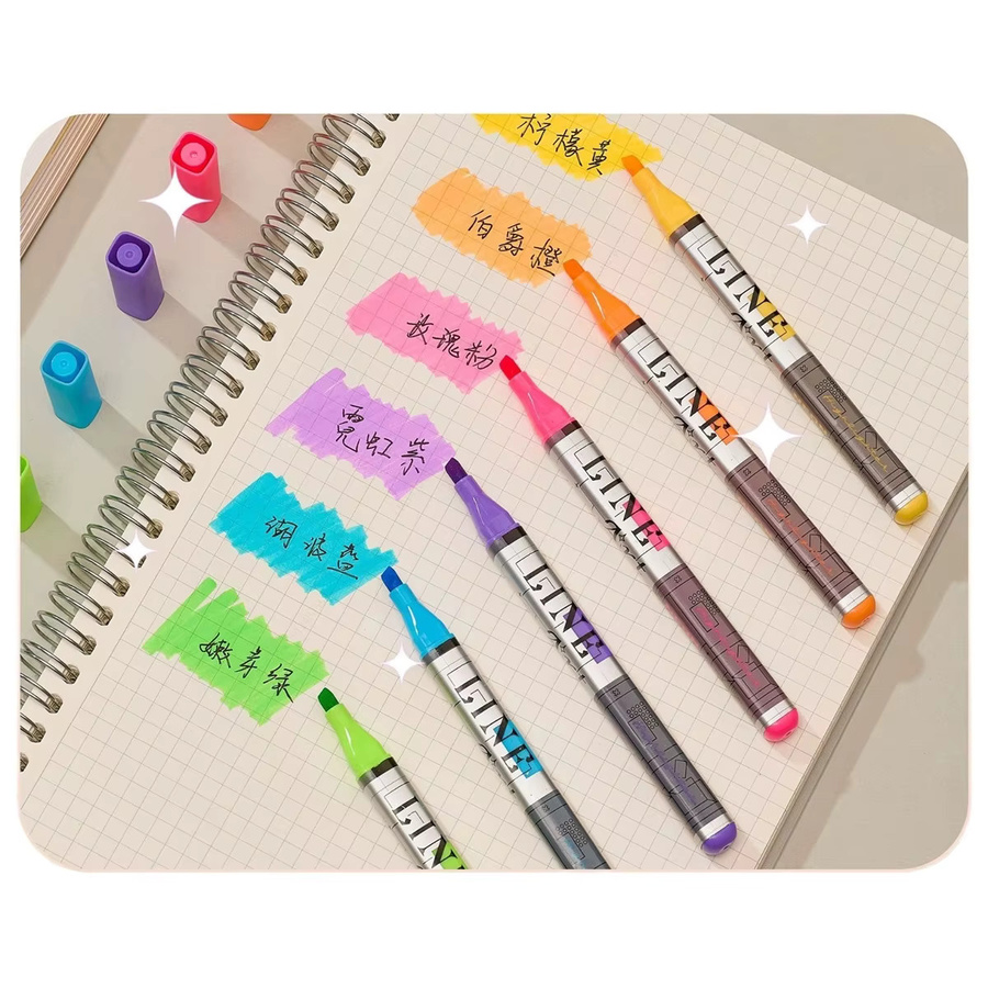 Kissbuty Pastell-Textmarker-Set in 6 Farben mit Keilspitze und schnell trocknender Tinte für die Schule - Bild 2