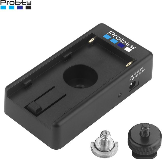 Probty DSLR-Kameraklemme NP-F Akku-Adapterplatte für Sony NP-F-Akkus mit 8,4 V/7,4 V Ausgang in Schwarz - Bild 1