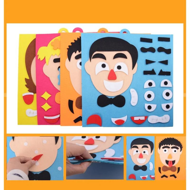 Yiran toy DIY Filz Aufkleber Puzzle Lernspielzeug gelb 3-6 Jahre - Bild 3