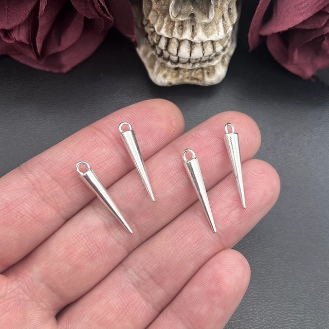 LKLRYWBD Charms Anhänger, Zinklegierung, Silber, 25*4mm, Unisex - Bild 1