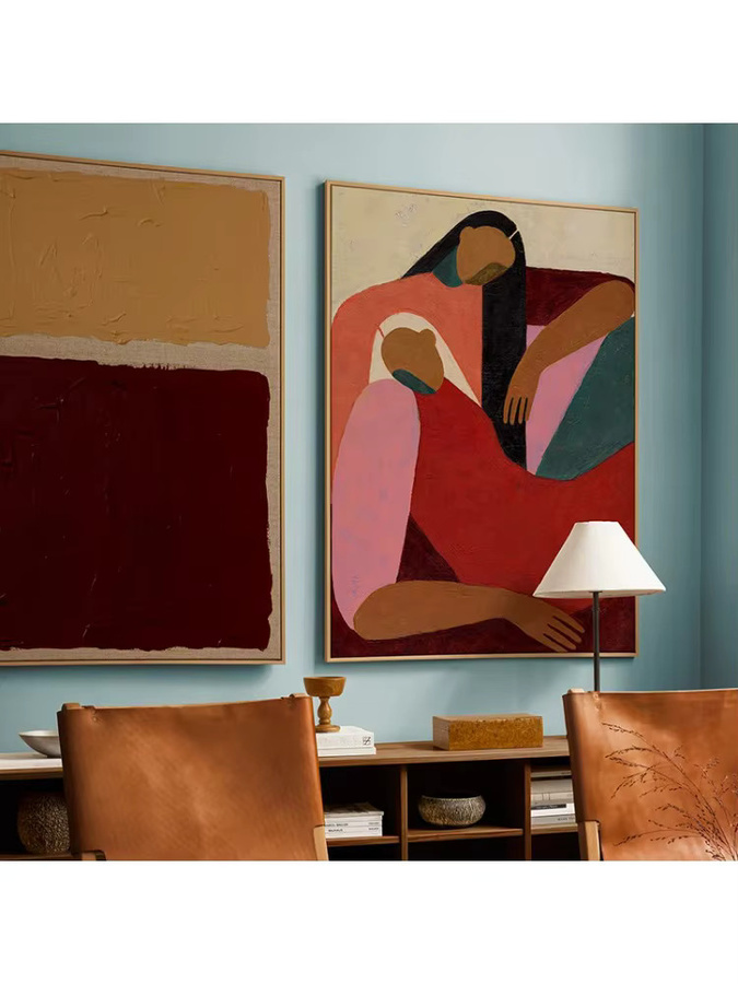 Reds Gallery Wandbild Abstrakte Figur auf Leinwand in Ocker und Multicolour für dein modernes Wohnzimmer - Bild 2