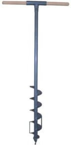 Erdlochbohrer von Industrial Quality Supplies in Grau aus Stahl und Holz, Durchmesser: 9 cm, Länge: 44 cm - Bild 1