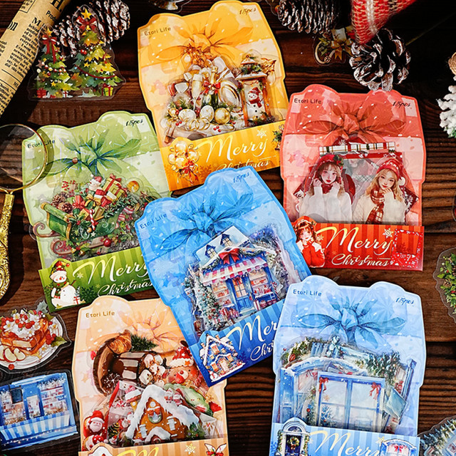 Mr.Paper Weihnachtsnacht PET-Aufkleber, 15 Stück, wasserfeste Vinyl-Aufkleber in Multicolour für Scrapbooking, Tagebuch und DIY-Dekoration - Bild 1
