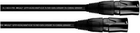 Cordial RJ45 Patchkabel CAT 7a S/FTP Ethernet LAN Kabel Schwarz 0,30 m - Bild 1