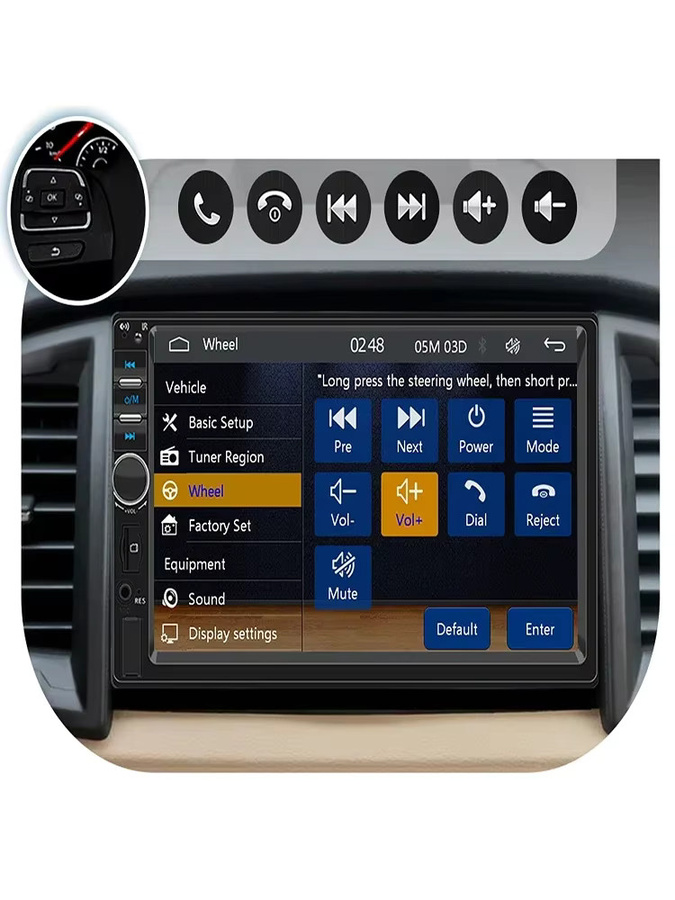 ESSGOO 1DIN Universal Auto Stereo Radio mit Apple CarPlay, Android Auto, Bluetooth, MP5-Player und FM SWC in Schwarz - Bild 6