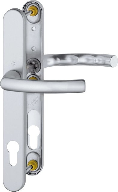 Hoppe Schmalschild-Türgriff-Garnitur Lima in Aluminium Natur und Edelstahl Silber - Bild 1