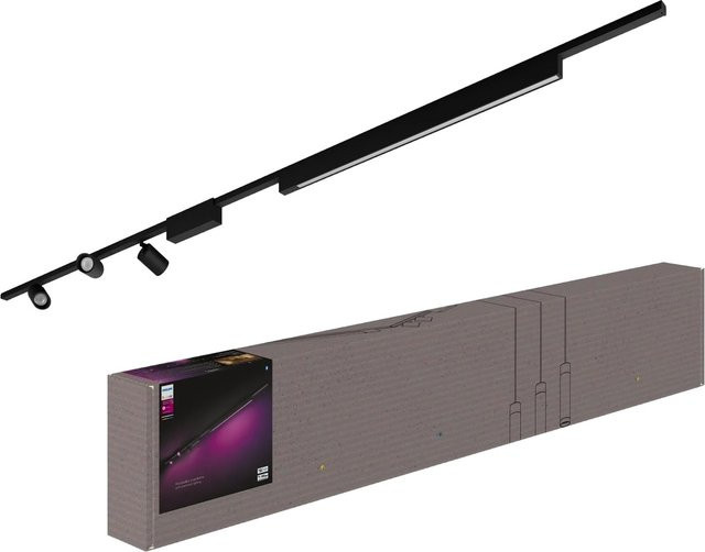 Philips Hue Perifo LED-Schienenbeleuchtung Basis-Set für die Decke in Schwarz mit 3 Spots und 1 Lightbar - Bild 1