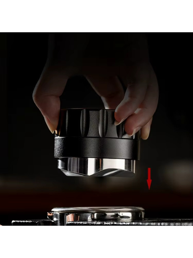 JUSTINLAU Selbstnivellierender Kaffee-Verteiler mit Schwerkraft-Auto-Einstellung und Radnaben-Design, Espresso-Tamper in Schwarz, 51/53/58mm - Bild 5