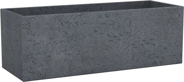 Scheurich Pflanzgefäß C-Cube Long rechteckig in Stony Black, Höhe: 80 cm - Bild 1