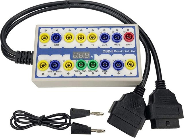 VehicleKit Professionelle OBD-II Breakout-Box zur On-Board-Diagnose in Weiß - Bild 1