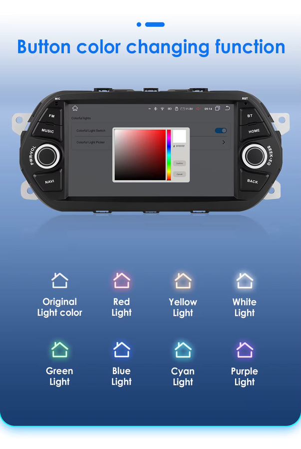 Hizpo 7 Zoll Bluetooth Auto Radio für FIAT TIPO EGEA 2015 - 2017 Stereo Multimedia Video Player mit GPS, 4G, CarPlay und Android Auto in Schwarz - Bild 3