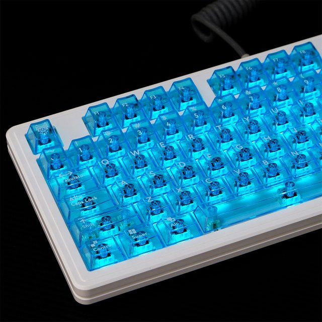 Venit Keys Cherry Profile Tastenkappen aus PC in Blau Transparent für mechanische Tastaturen mit Cherry MX-Schaltern und RGB-Hintergrundbeleuchtung - Bild 1