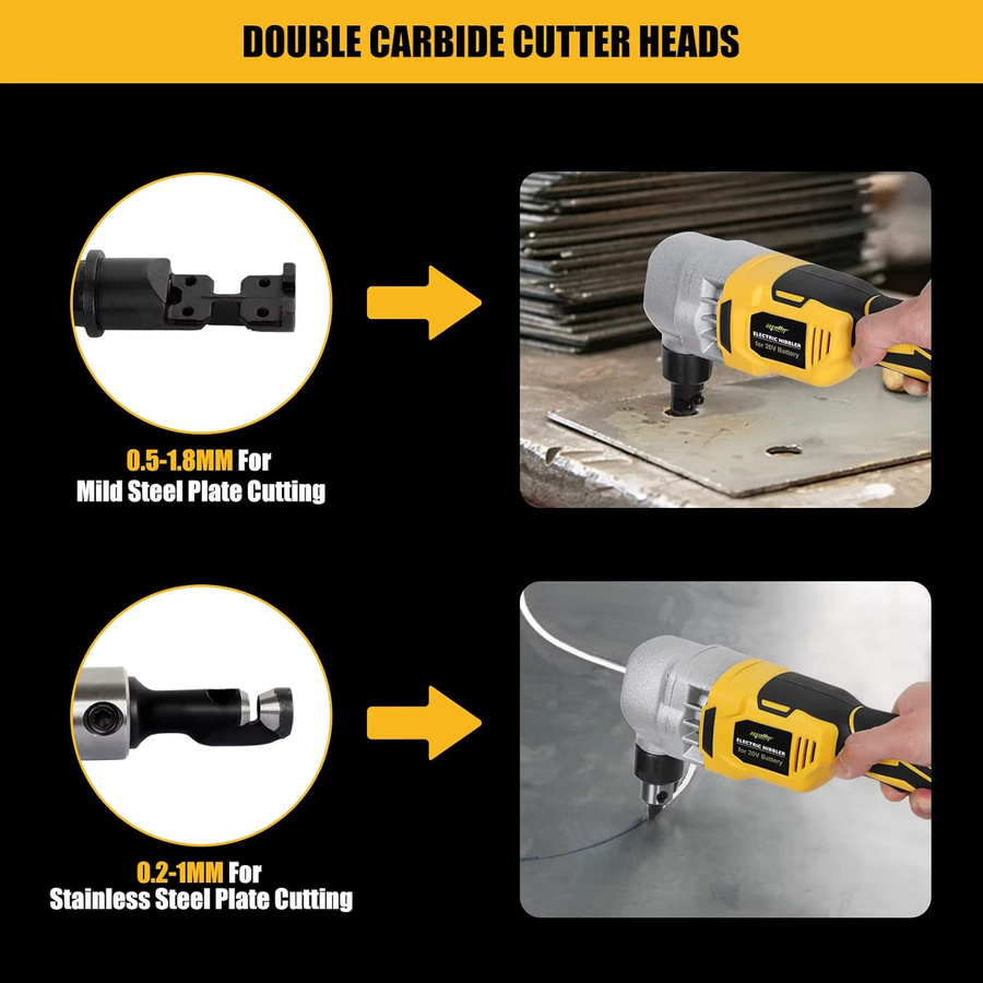 DeWalt Akku-Schneidwerkzeug Gelb für Edelstahl, Aluminium und Kunststoff, kompatibel mit 18 V und 20 V Akkus - Bild 2
