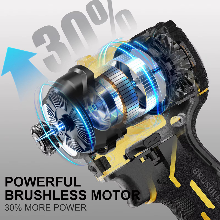 DeWalt 1/4-Zoll bürstenloser Schlagschrauber mit 2212 In-Lbs Drehmoment, 4-Gang und LED-Licht, Gelb - Bild 3