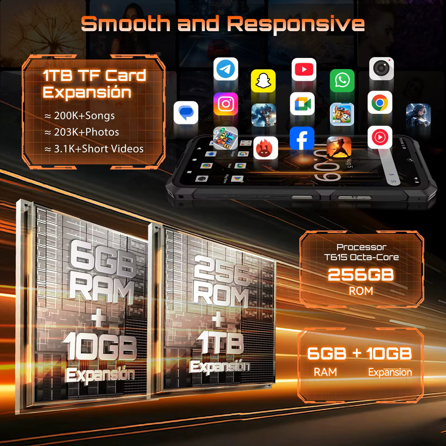 Cubot KingKong ES 3 Robustes Smartphone in Schwarz mit 256 GB Speicher, 16 GB RAM, Android 15, 6,745 Zoll 120 Hz Display, 10200 mAh Akku, 4G LTE, NFC und GPS - Bild 4