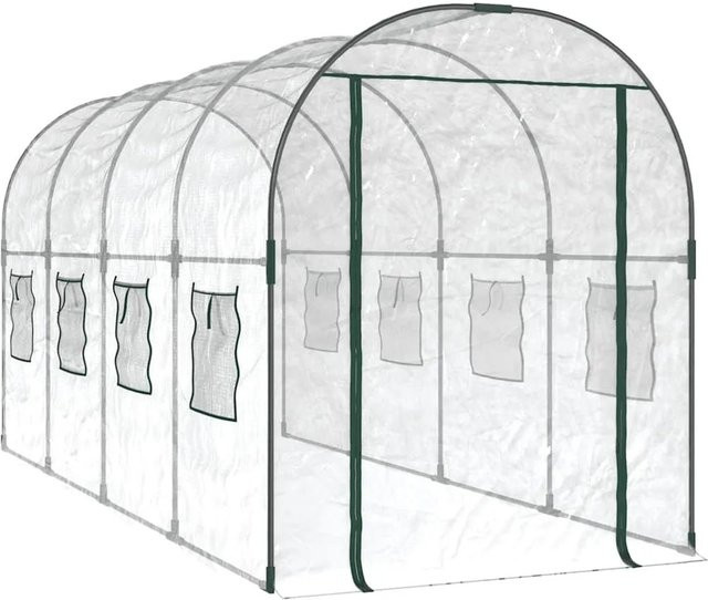DELUKE Gewächshaus Folientunnel GREGO mit Fenster und Moskitoschutz, transparent, B/T/H: 188 x 161 x 398 cm - Bild 1
