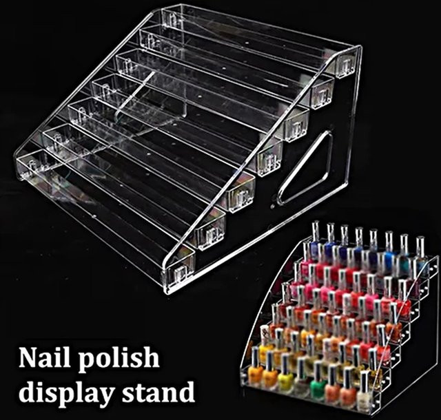 LEENKEA Acryl-Leiter-Displayregal Transparent Mehrstöckiges Präsentationsregal zur Kosmetik-Aufbewahrung - Bild 1