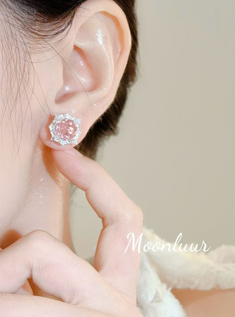 Huitan Ohrringe, rosa Diamant, Zirkonia, Damen - Bild 1