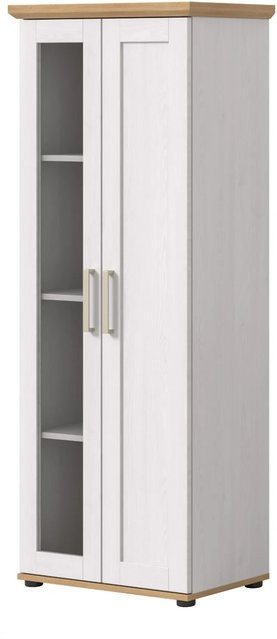Inn.Furn Vitrine Mirano im Landhausstil aus Lärche in Weiß mit Glastüren, B/T/H: 64 x 37 x 161 cm - Bild 1