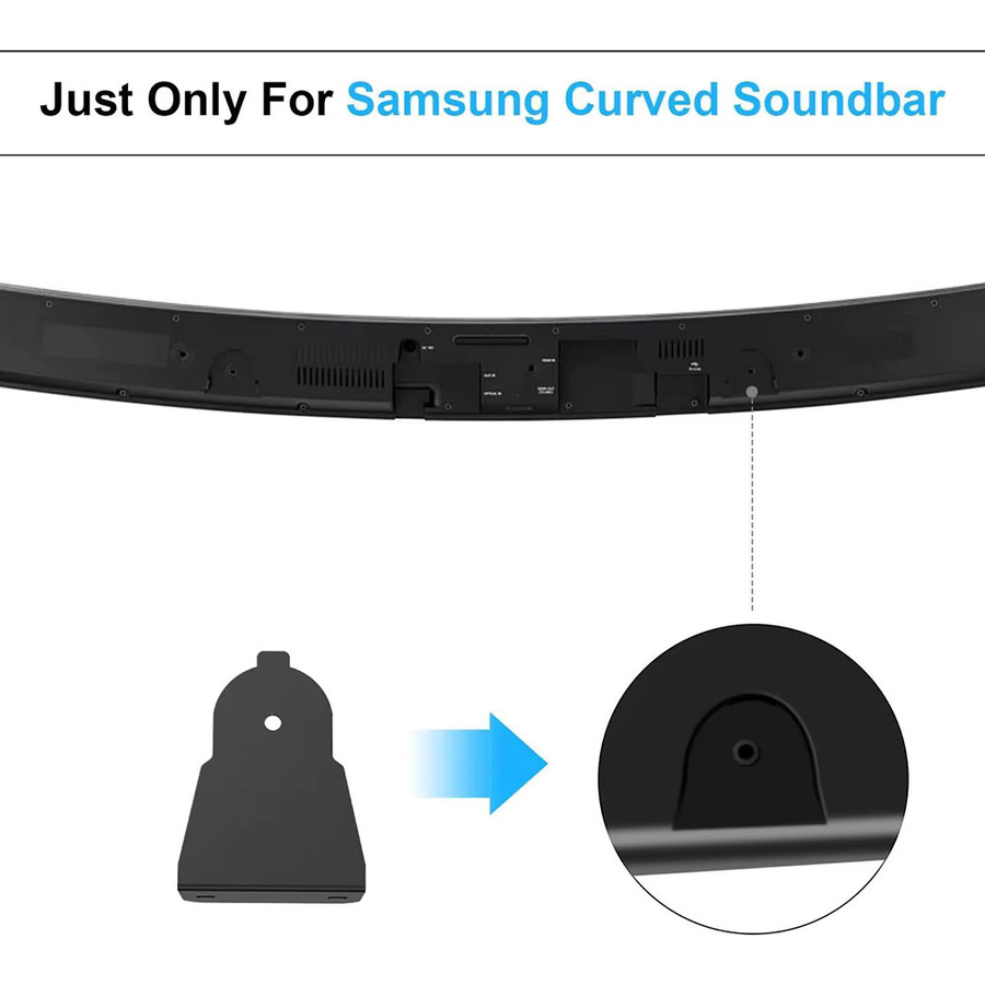 Samsung Wandhalterung aus Stahl für gebogene Soundbars, 2er-Set in Schwarz, inklusive Schrauben, kompatibel mit AH61-03943A, HW-J4000, HW-J6000 und HW-M4500 - Bild 3