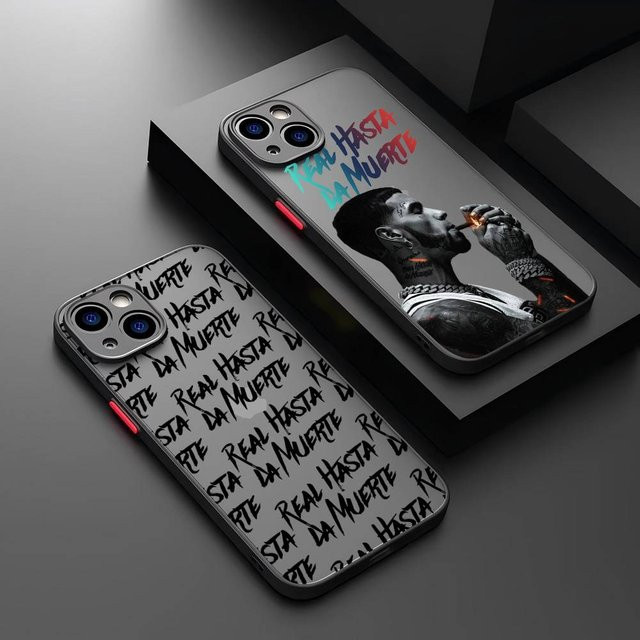 Durchscheinende matte Handyhülle mit Anuel AA Rapper Motiv für iPhone 11 12 13 14 Pro Max und weitere Modelle, Transparent/Multicolor - Bild 1
