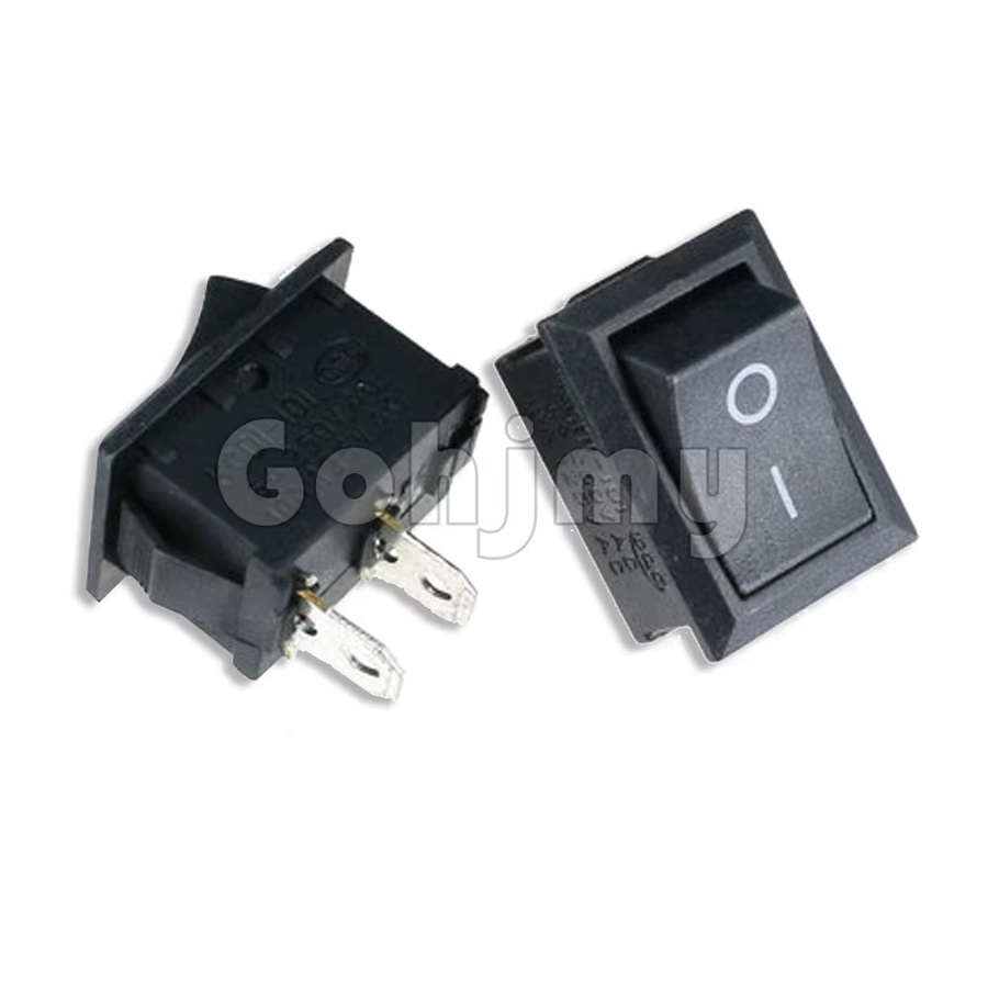 10er Set GOHJMY KCD1-117S Rocker Schalter SPST Panel Mount Netzschalter Schwarz, B/H: 15 x 21 mm, 6A/250V 10A/125V - Bild 2