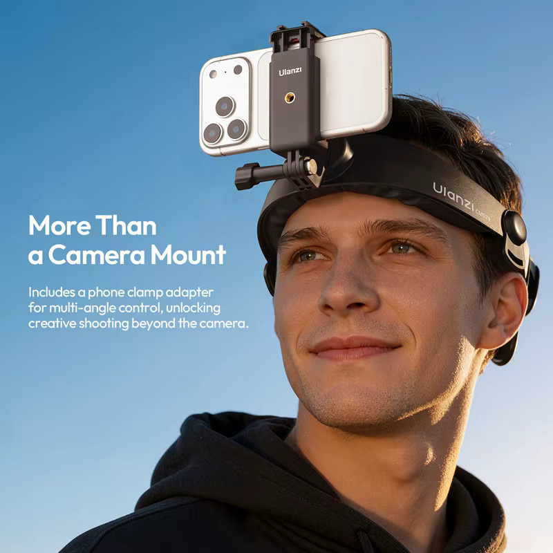 Ulanzi CM029 01 Kopfbandhalterung in Schwarz für DJI und GoPro Action-Kameras sowie Smartphones - Bild 3