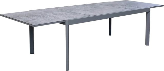 Garden Pleasure Gartentisch rechteckig aus Aluminium und Glas ausziehbar modern - Bild 1