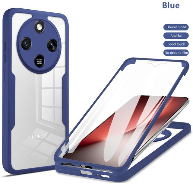 Stoßfeste Schutzhülle für Honor Magic 8 Lite und Honor X9d in Transparent und Blau - Bild 1