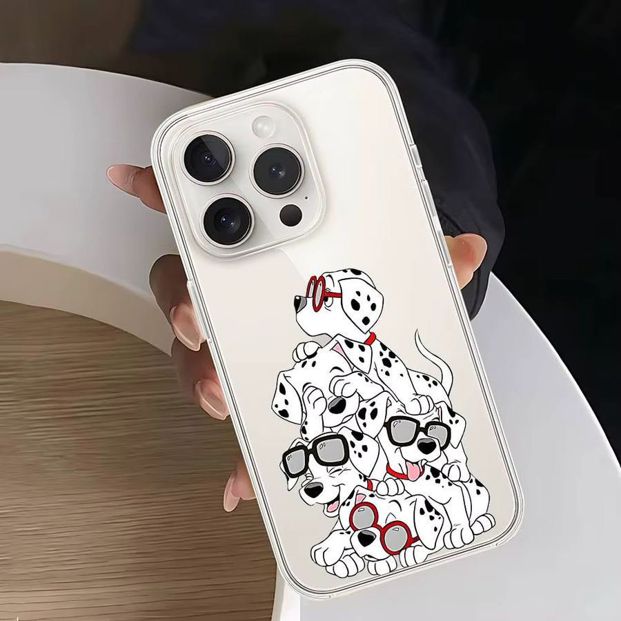 Transparente Handyhülle mit Dalmatiner Hund Motiv für Apple iPhone 11 bis 17 Pro Max Mini Plus stoßfest - Bild 5