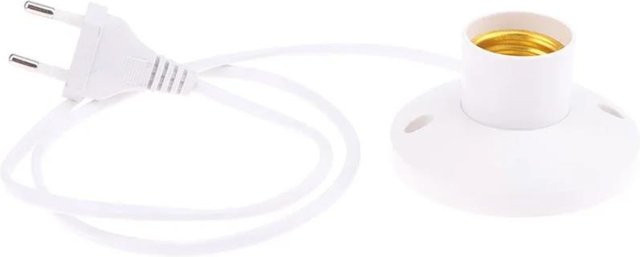 LED Lampenfassung E27 mit 1m Kabel in Weiß für Tisch- und Nachtlampen - Bild 1