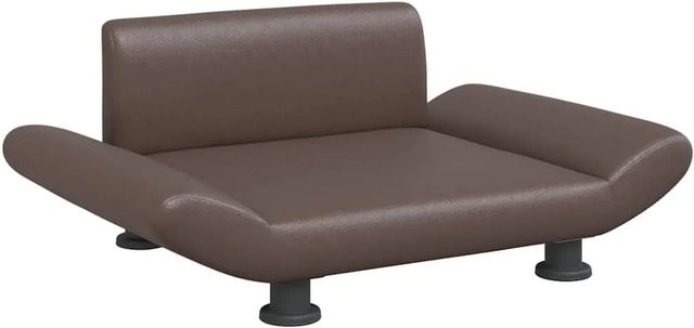 vidaXL Hundebett Sofa aus Kunstleder und Kiefernholz in Braun, B/T/H: 70 x 45 x 28 cm - Bild 1