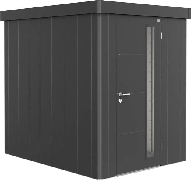 Biohort Gerätehaus Neo 2A mit Standardtür in Dunkelgrau-Metallic, B/H/T: 180 x 222 x 236 cm - Bild 1