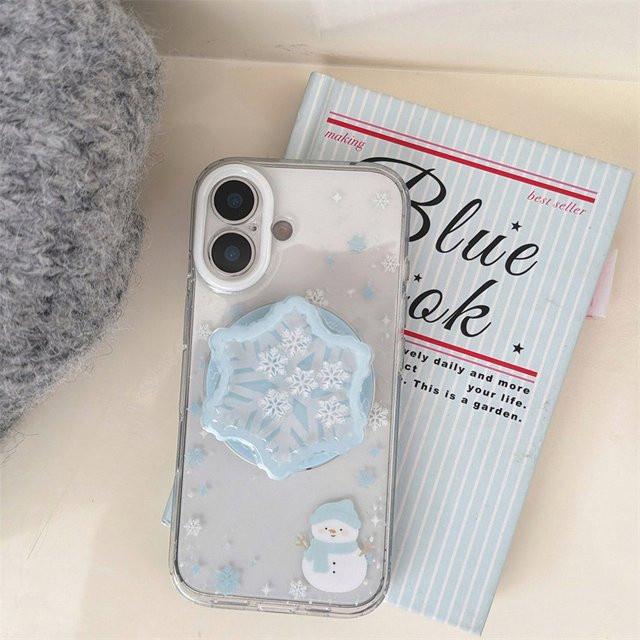 Weihnachts-Shake-Schneeflocke Griptok-Telefonhalter für iPhone 15 16 17 als faltbarer Ständer - Bild 1