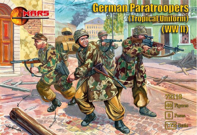 Mars Figures WWII German Paratroopers Tropical Uniform, Einzelfigur, 1:72 - Bild 1