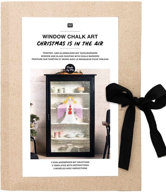 Rico Design Vorlagenmappe Christmas is in the Air für Fenster- und Glasmalerei mit 3 Bogen und Kreidestiften in Braun - Bild 1