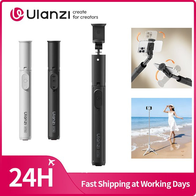 Ulanzi MT86 Automatisches Telefonstativ und tragbarer Selfie-Stick als Bodenstativ für Smartphones in Schwarz oder Weiß - Bild 1