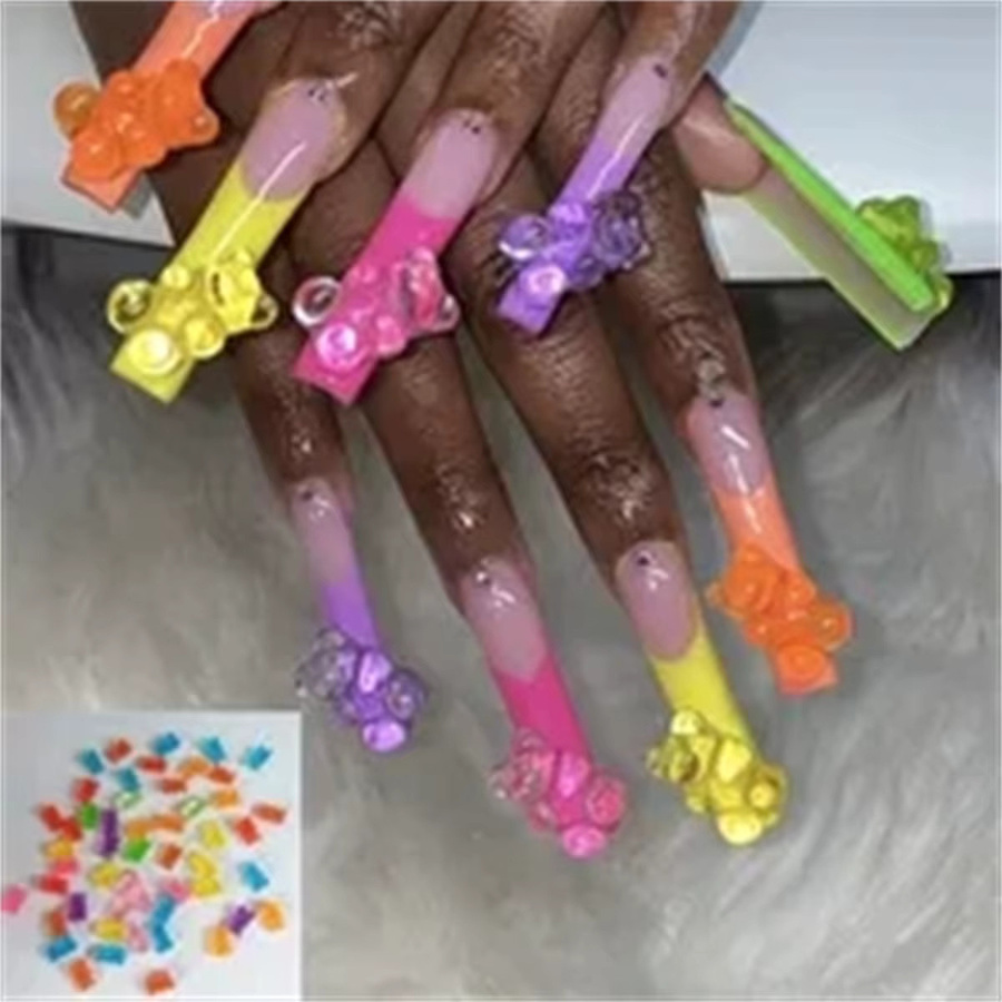 NAILFYOU Nail Art Charms, Gummibärchen Harz Bär, Bunt, Glänzend - Bild 3