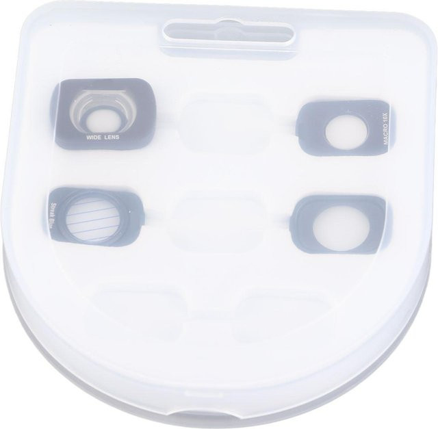 Igeteck Kameraobjektivfilter-Set für Osmo Pocket 3, 4 Stück in Weiß, Blau, Grau und Multicolour mit Weitwinkel, Makro, 1/4 Weiß Weich und Gebürstetem Blau - Bild 1