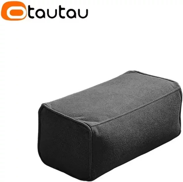 OTAUTAU Gefüllter Sitzsackhocker mit Füllstoff, wasserabweisender Sitzsack als Ottomane für Garten, Terrasse und Pool, Farben: Grün und Grau - Bild 1