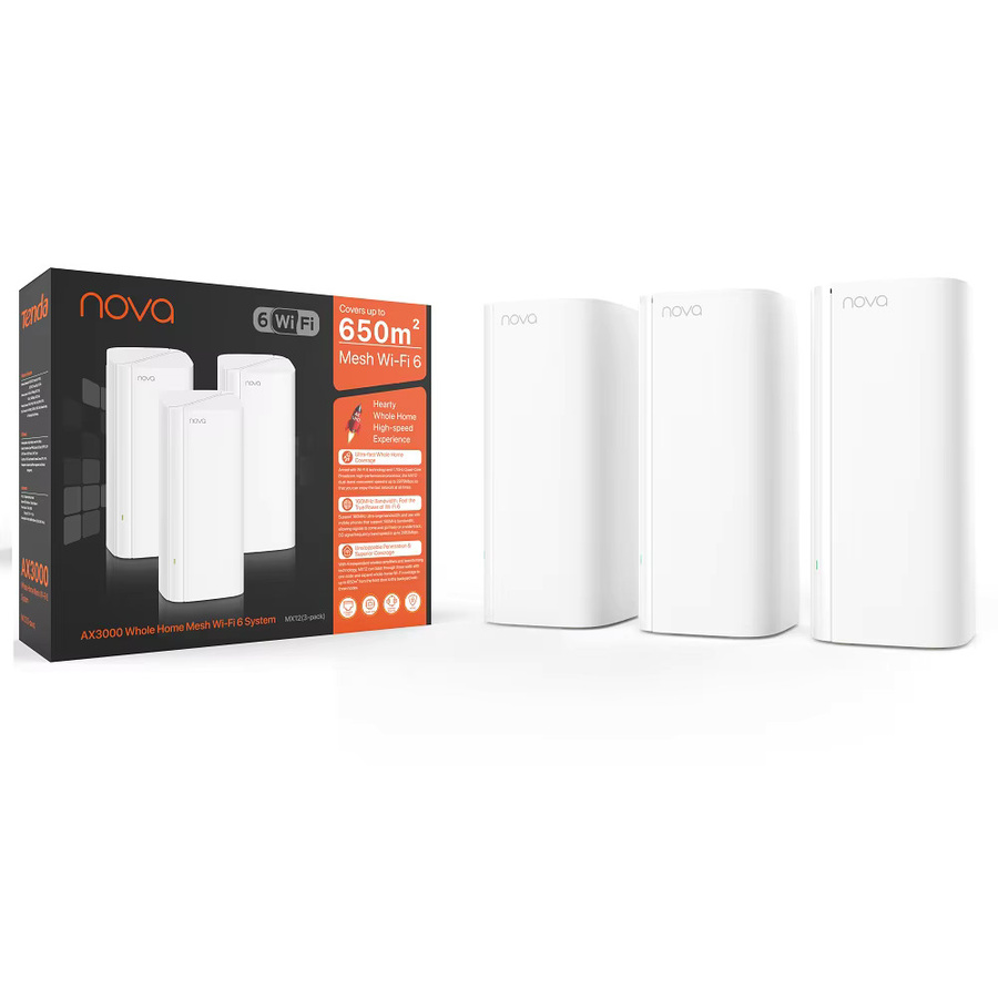 Tenda AX3000 WiFi 6 Mesh System MX12 Dual Band Wireless Router in Weiß - Bild 3